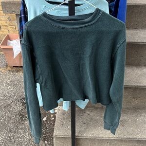 Brandy Melville Blue Cropped Sweatshirt